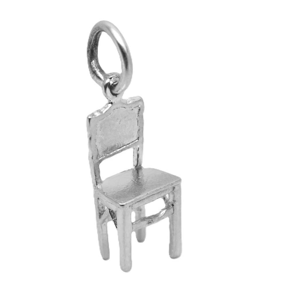 .925 Sterling Silver 3D Chair Pendant Charm - Picture 1 of 3